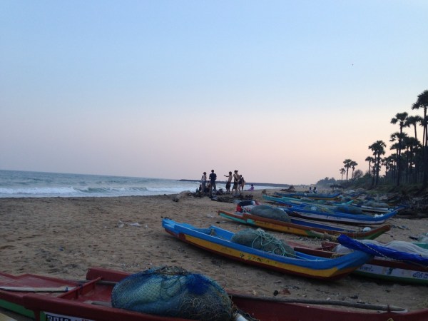 Sunset on Pondicherry's beach