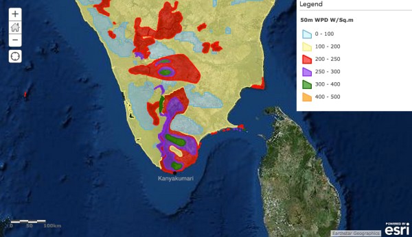 Wind Map - Tamil Nadu