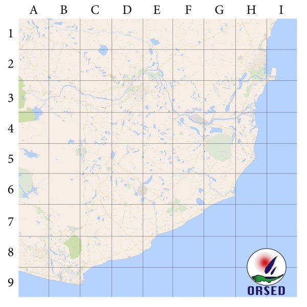 High resolution map of the covered areas